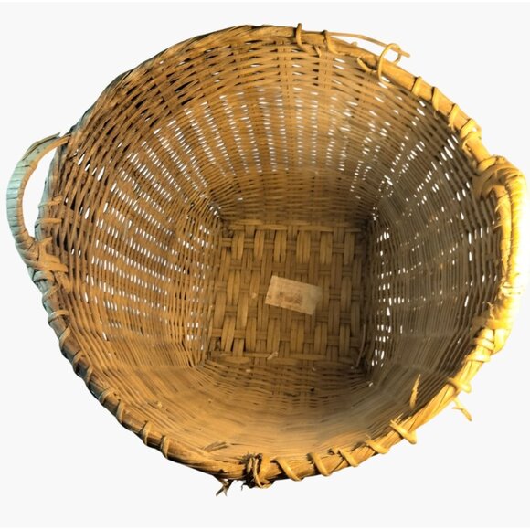 Antique Handmade Wicker Basket Handles Rustic Republic of China - Picture 5 of 11